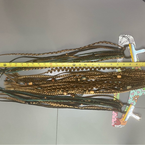 Braids dreadlocks handmade Perfect for Festivals! Brunette Blue Hair Accessorie - Picture 3 of 9